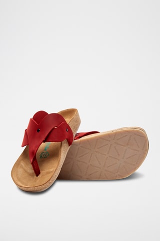 Sandalias de nobuk Silvia - Rojo - Diseño ancho