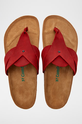Sandalias de nobuk Silvia - Rojo - Diseño ancho