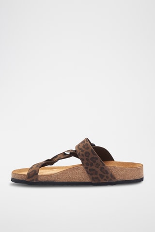 Sandalias de nobuk Gisel - Beige - Diseño ancho