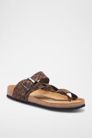 Sandalias de nobuk Gisel - Beige - Diseño ancho