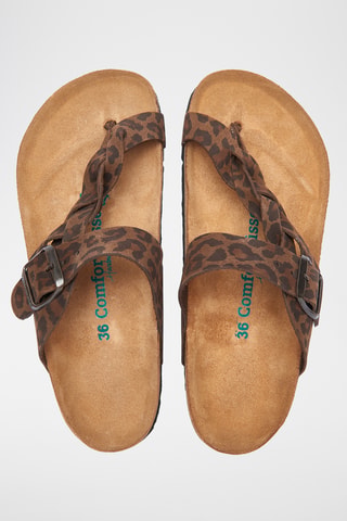 Sandalias de nobuk Gisel - Beige - Diseño ancho