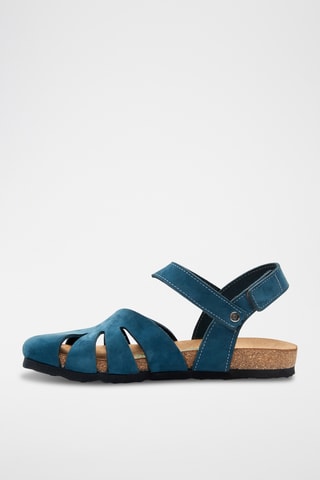 Sandalias de nobuk Evelyn - Azul marino - Diseño estrecho