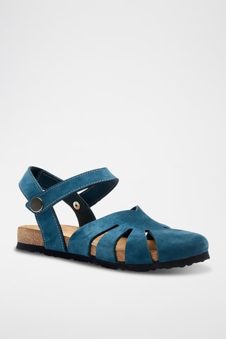 Sandalias de nobuk Evelyn - Azul marino - Diseño estrecho