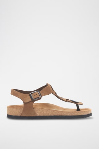 Sandalias de nobuk Grizeln - Beige - Diseño ancho