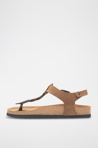 Sandalias de nobuk Grizeln - Beige - Diseño ancho