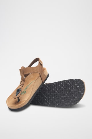 Sandalias de nobuk Grizeln - Beige - Diseño ancho