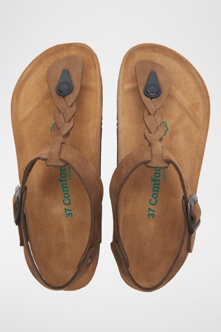 Sandalias de nobuk Grizeln - Beige - Diseño ancho