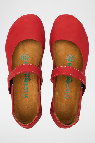 Babies de nobuk Mila - Rojo - Diseño estrecho