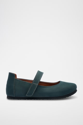 Babies de nobuk Mila - Azul marino - Diseño estrecho