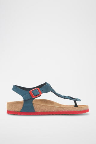 Sandalias de nobuk Grizeln - Azul marino y rojo - Diseño ancho