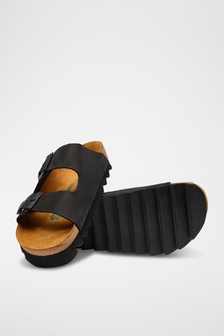 Sandalias de nobuk Troy - Negro - Diseño ancho