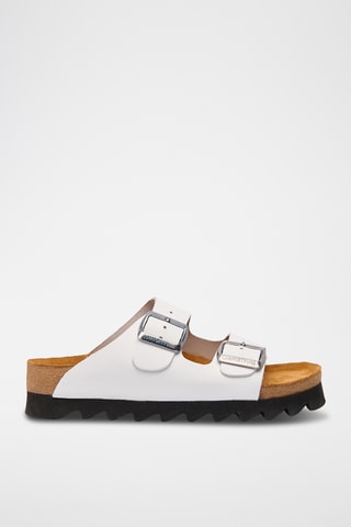 Sandalias de piel Troy - Blanco - Diseño ancho