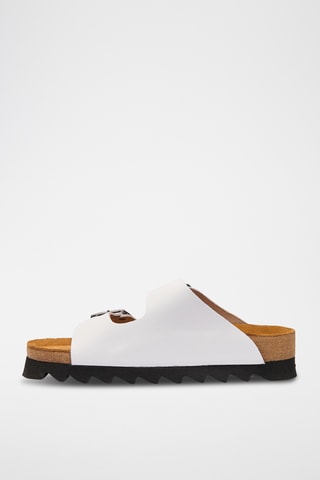 Sandalias de piel Troy - Blanco - Diseño ancho