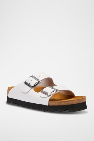 Sandalias de piel Troy - Blanco - Diseño ancho