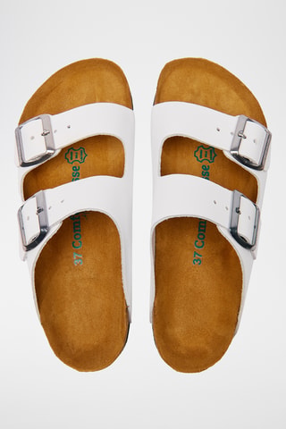 Sandalias de piel Troy - Blanco - Diseño ancho
