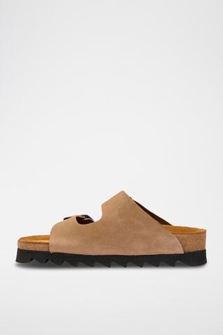 Sandalias de nobuk Troy - Beige - Diseño ancho