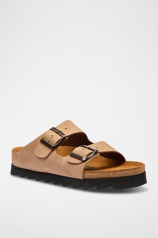 Sandalias de nobuk Troy - Beige - Diseño ancho