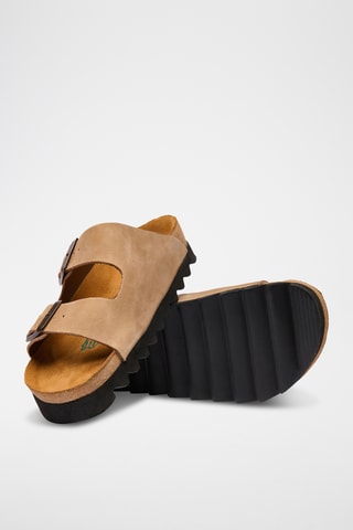 Sandalias de nobuk Troy - Beige - Diseño ancho