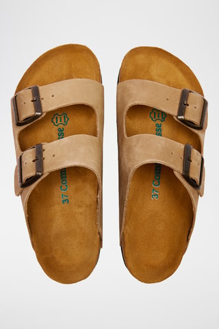 Sandalias de nobuk Troy - Beige - Diseño ancho