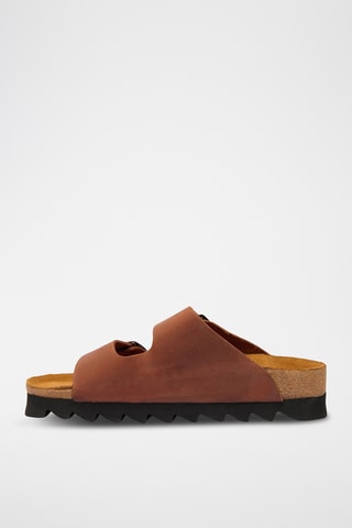 Sandalias de piel Troy - Marrón - Diseño ancho