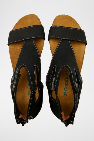 Sandalias de nobuk Vera - Negro - Diseño estrecho