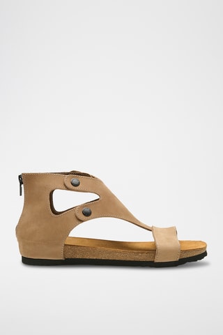 Sandalias de nobuk Vera - Beige - Diseño estrecho