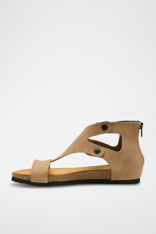 Sandalias de nobuk Vera - Beige - Diseño estrecho