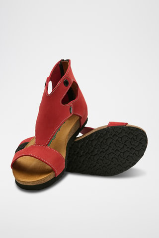 Sandalias de nobuk Vera - Rojo - Diseño estrecho