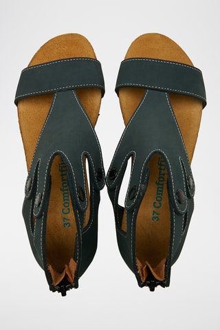 Sandalias de nobuk Vera - Azul marino - Diseño estrecho