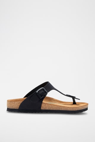 Sandalias de nobuk Aliz - Negro - Diseño ancho
