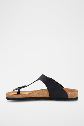 Sandalias de nobuk Aliz - Negro - Diseño ancho