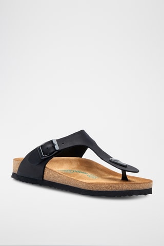 Sandalias de nobuk Aliz - Negro - Diseño ancho