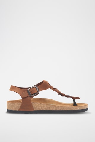 Sandalias de nobuk Grizeln - Marrón - Diseño ancho