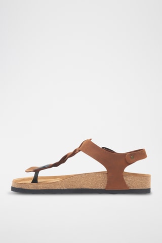 Sandalias de nobuk Grizeln - Marrón - Diseño ancho