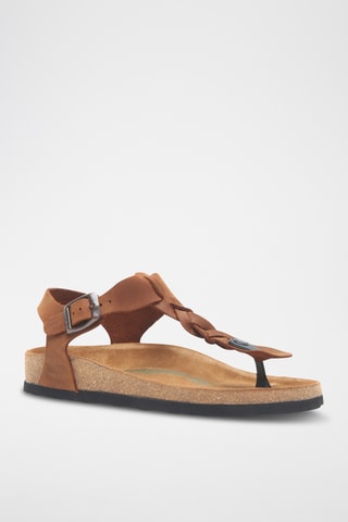 Sandalias de nobuk Grizeln - Marrón - Diseño ancho