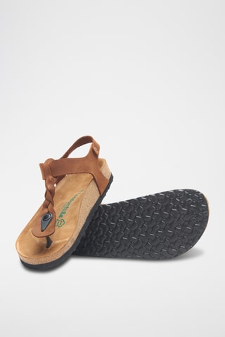 Sandalias de nobuk Grizeln - Marrón - Diseño ancho