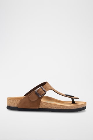 Sandalias de nobuk Aliz - Beige - Diseño ancho