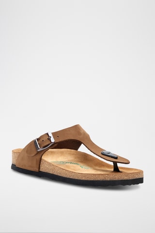Sandalias de nobuk Aliz - Beige - Diseño ancho