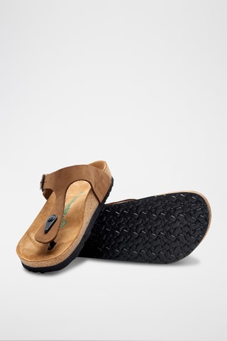 Sandalias de nobuk Aliz - Beige - Diseño ancho