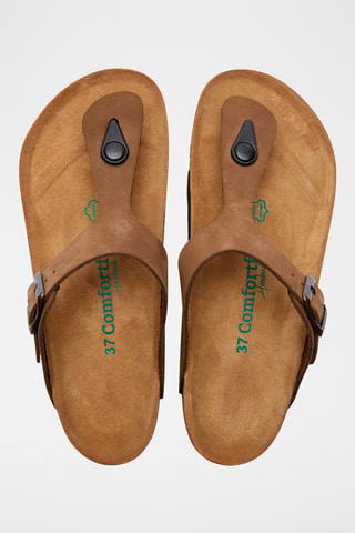 Sandalias de nobuk Aliz - Beige - Diseño ancho