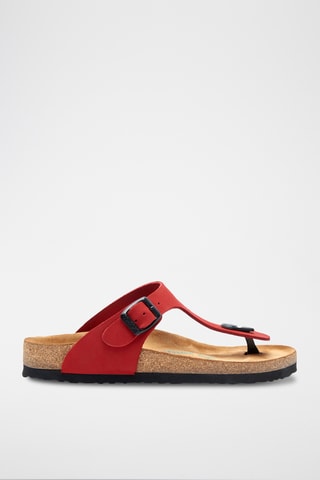 Sandalias de nobuk Aliz - Rojo - Diseño ancho