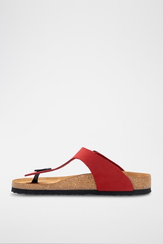 Sandalias de nobuk Aliz - Rojo - Diseño ancho