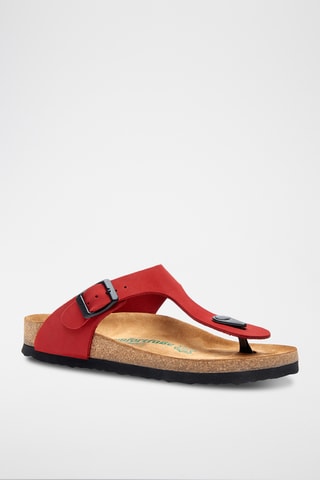 Sandalias de nobuk Aliz - Rojo - Diseño ancho