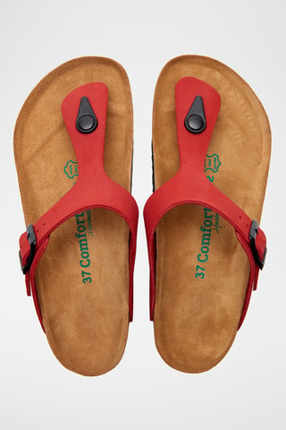Sandalias de nobuk Aliz - Rojo - Diseño ancho