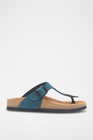 Sandalias de nobuk Aliz - Azul marino - Diseño ancho