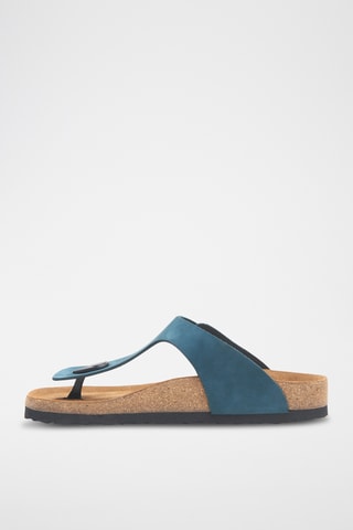 Sandalias de nobuk Aliz - Azul marino - Diseño ancho