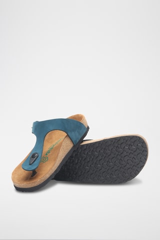 Sandalias de nobuk Aliz - Azul marino - Diseño ancho