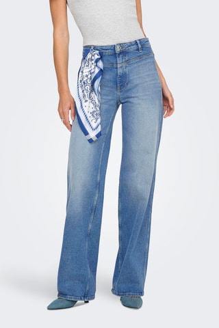 Jean wide legs en coton biologique taille haute - Bleu clair