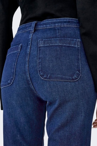 Jean flare taille haute - Bleu foncé