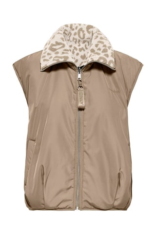 Veste réversible sans manches - Beige et écru